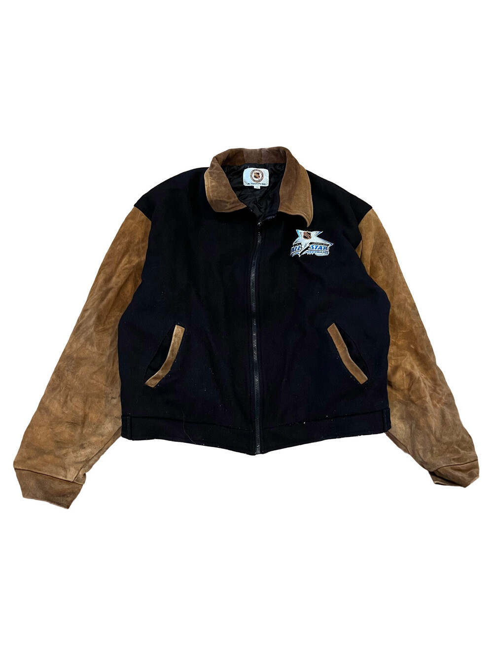 VTG Nhl All Star Game 2009 Wool Leather Varsity Style Jacket XL Black Brown